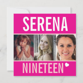 Invitación celebración de la fiesta de cumpleaños 19. foto ro
