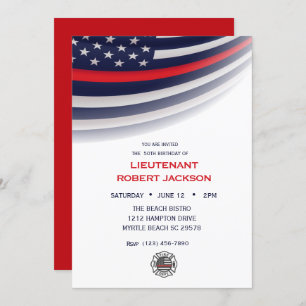 Invitación Celebración de la fiesta de cumpleaños del bombero