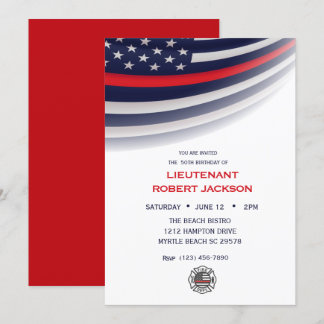 Invitación Celebración de la fiesta de cumpleaños del bombero