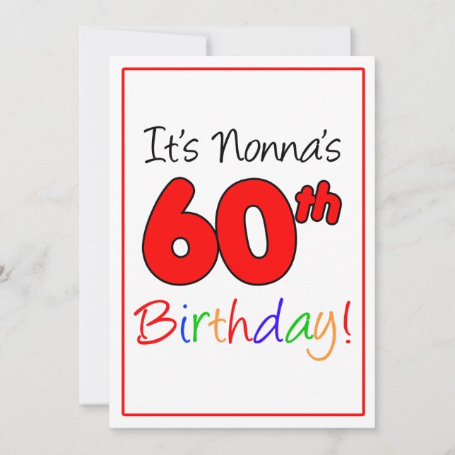 Invitación Celebración de la fiesta de cumpleaños número 60 d (Anverso)
