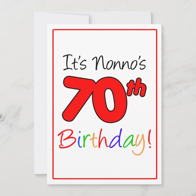 Invitación Celebración de la fiesta de cumpleaños número 70 d (Anverso)