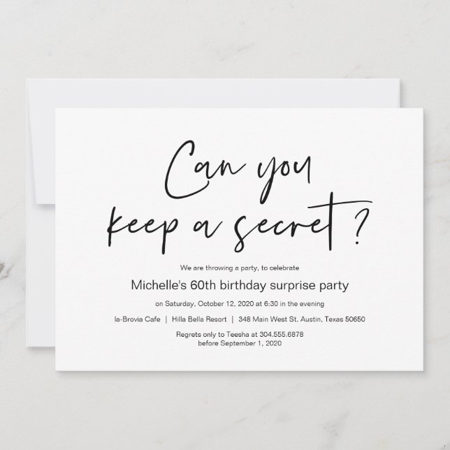 Invitación Celebración de la fiesta de cumpleaños sorpresa (Anverso)