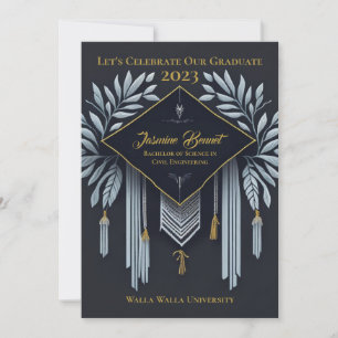 Invitación Celebración de la Fiesta de Graduación Elegante Pe