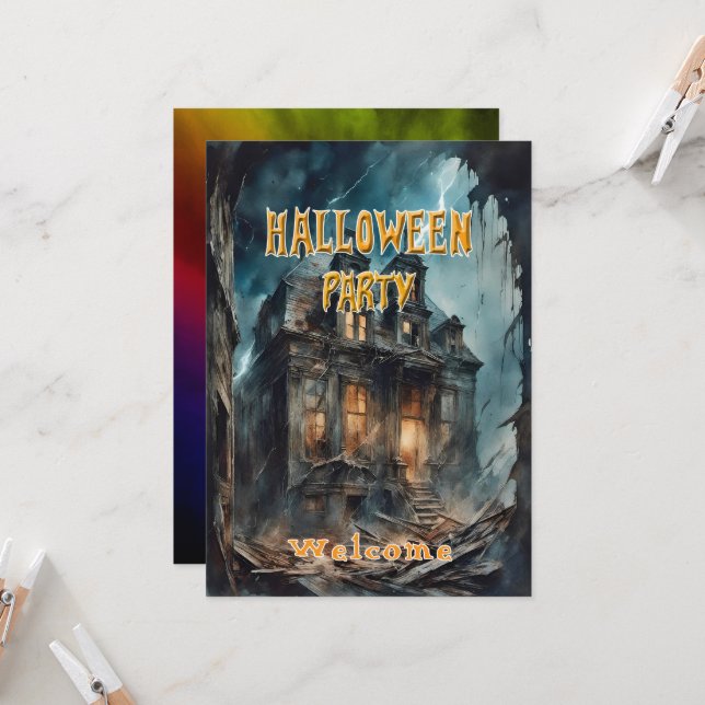 Invitación Celebración de la fiesta de Halloween (Anverso/Reverso In Situ)