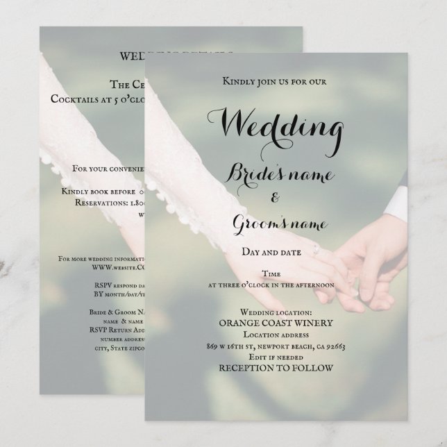 Invitación Celebración de la fiesta de novias (Anverso / Reverso)