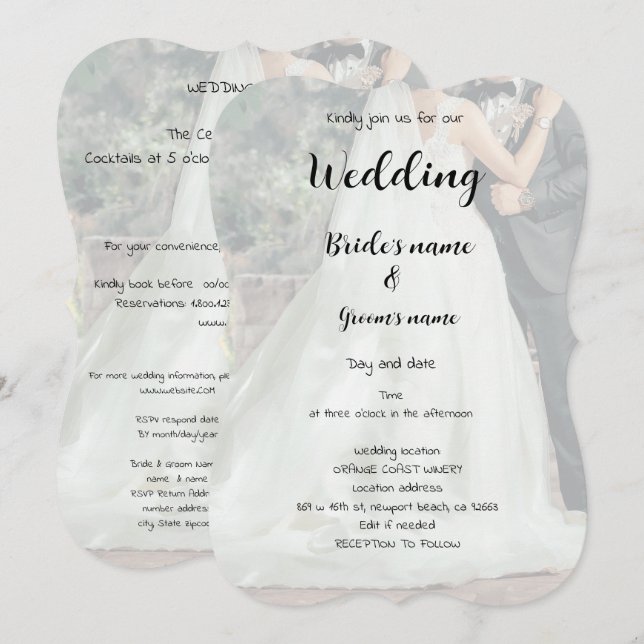 Invitación Celebración de la fiesta de novias (Anverso / Reverso)