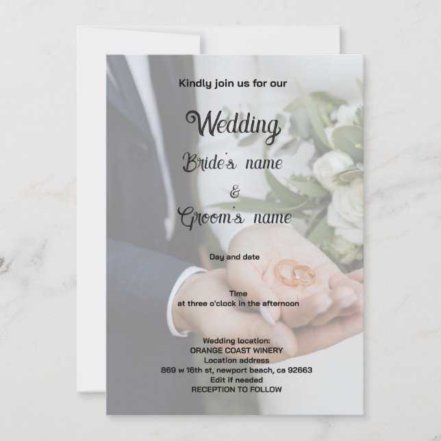 Invitación Celebración de la fiesta de novias (Anverso)