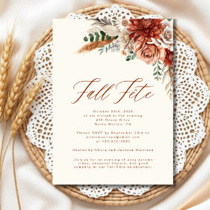 Invitación Celebración de la Fiesta de Otoño de Boho Wildflow