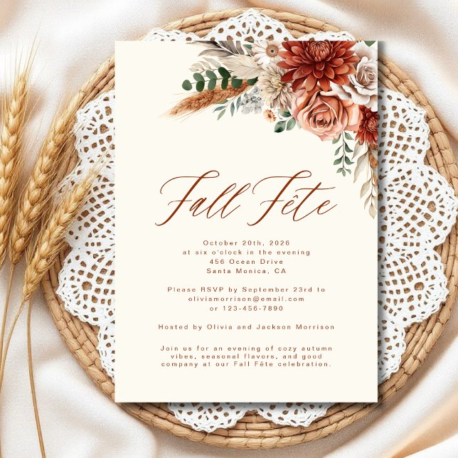 Invitación Celebración de la Fiesta de Otoño de Boho Wildflow (Subido por el creador)