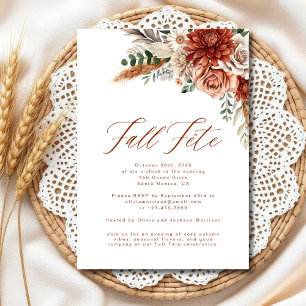 Invitación Celebración de la Fiesta de Otoño de Flor Silvestr