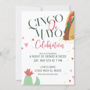 Invitación Celebración de la fiesta de tacos del Cinco De May