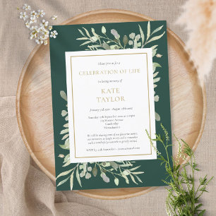Invitación Celebración de la Fiesta Verde de Oro Esmeralda de