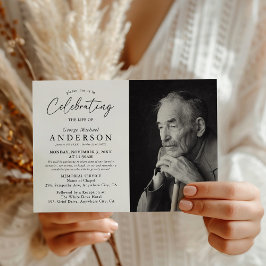 Invitación Celebración de la Foto de Funeral Memorial de la V