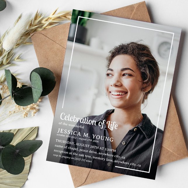 Invitación Celebración de la Foto de la Memoria Funeral (Subido por el creador)