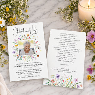 Invitación Celebración de la Foto Funeral de la Vida