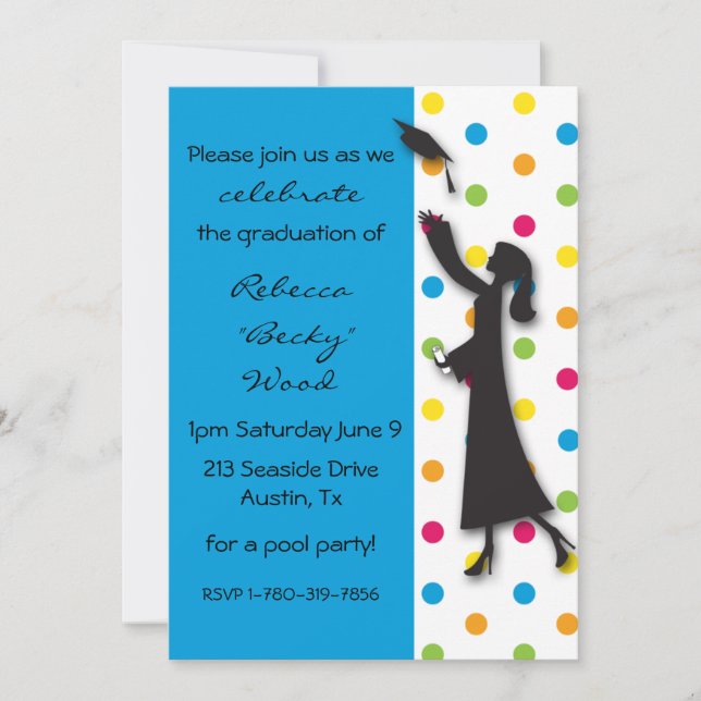 Invitación ¡Celebración de la graduación! (Anverso)