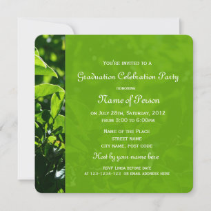 Invitación Celebración de la graduación de hojas verdes de ve