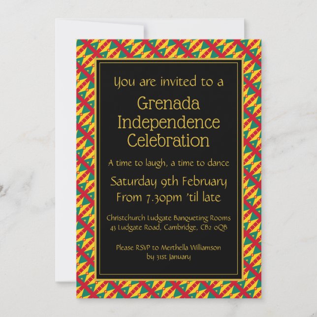INVITACIÓN CELEBRACIÓN DE LA INDEPENDENCIA DE GRANADA (Anverso)