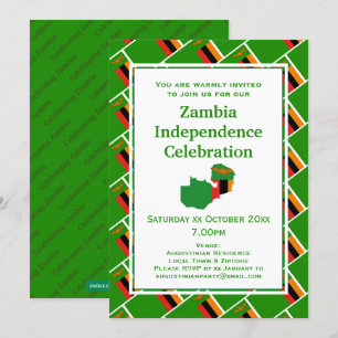 Invitación CELEBRACIÓN DE LA INDEPENDENCIA DE ZAMBIA Bandera