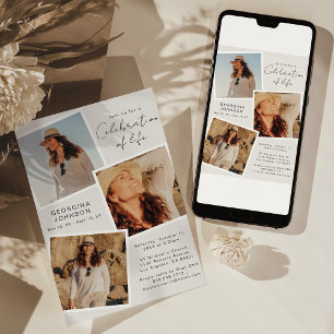 Invitación Celebración De La Instantánea De La Vida Foto Memo