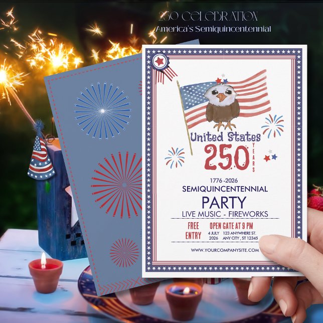 Invitación Celebración de la libertad de 250 años en Estados  (United States 250 Years Freedom Celebration Invitation)