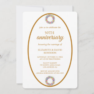 Invitación Celebración de la moda moderna boda por el 50 aniv