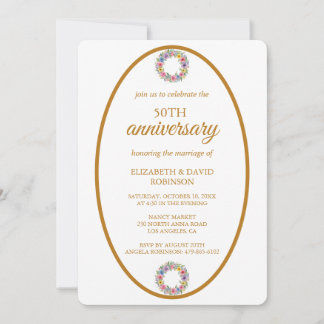 Invitación Celebración de la moda moderna boda por el 50 aniv