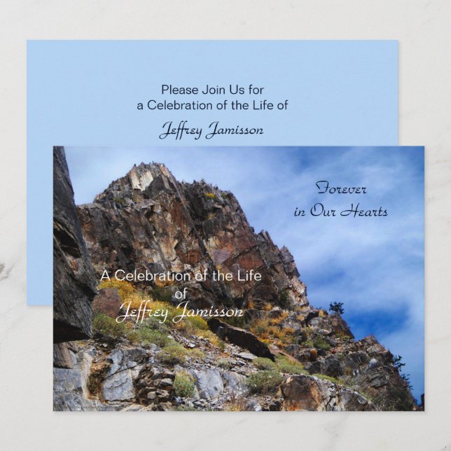 Invitación Celebración de la naturaleza de la vida, montañas  (Anverso / Reverso)