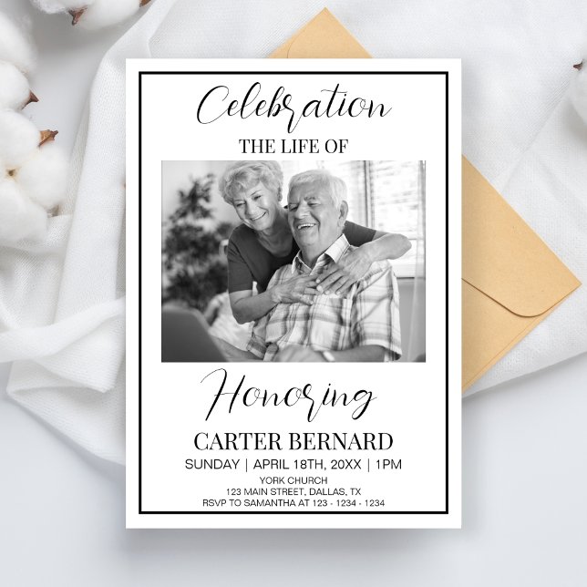 Invitación Celebración De La Oración De La Foto Del Funeral D (Subido por el creador)