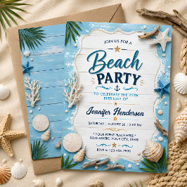 Invitación Celebración de la playa de madera flotante