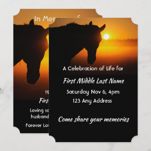 Invitación Celebración de la Silhouette de Caballo de Servici