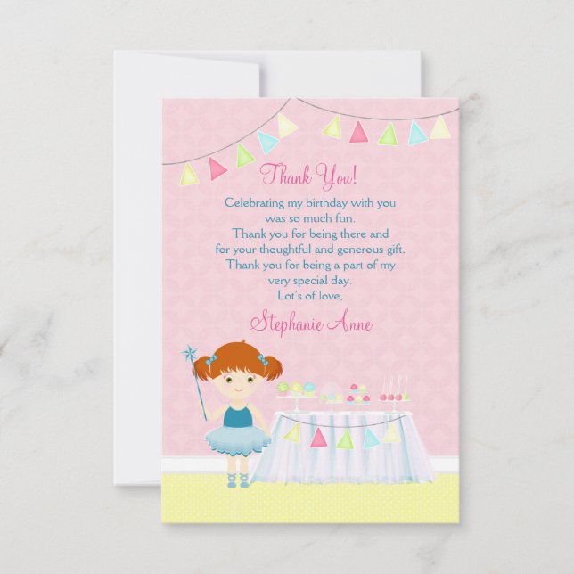 Invitación Celebración de la torta dulce Ballerina (Anverso)