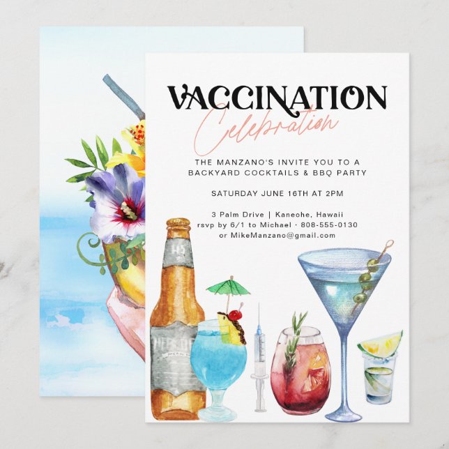 Invitación Celebración de la vacunación | Hemos sido vacunado (Anverso / Reverso)