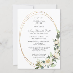 Invitación Celebración de la vegetación de la rosa blanca de