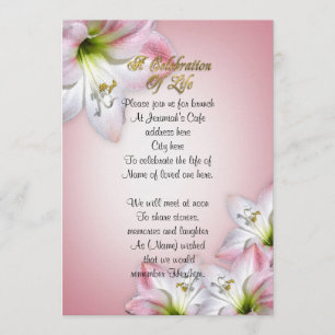 Invitación Celebración de la vida acuarela amaryllis