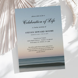 Invitación Celebración de la vida agua del océano de la playa