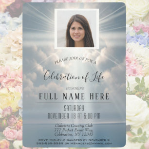 Invitación Celebración de la vida - aguas tranquilas