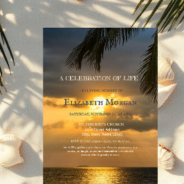 Invitación Celebración de la vida al atardecer en la playa co