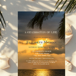Invitación Celebración de la vida al atardecer en la playa co