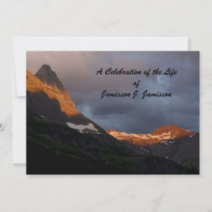 Invitación Celebración de la vida, amanecer glaciar, montaña