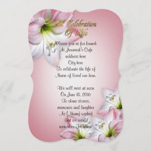 Invitación Celebración de la vida amaryllis