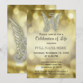 Invitación Celebración de la vida - Bokeh de oro
