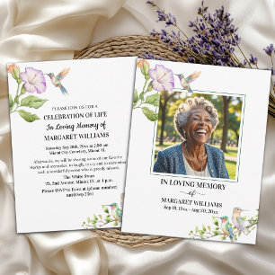 Invitación Celebración De La Vida Colibríes Floral Foto 