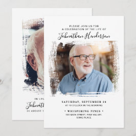 Invitación Celebración de la vida con 2 fotos/Funeral/Recuerd