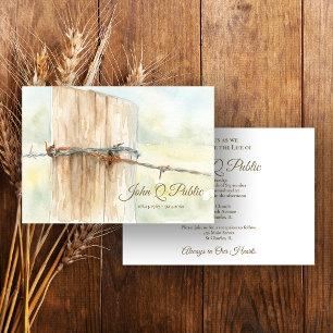 Invitación Celebración de la Vida con Acuarela de Poste de Ce