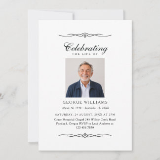 Invitación Celebración de la vida con adorno elegante Foto Fu