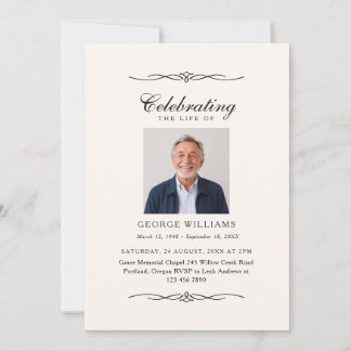 Invitación Celebración de la vida con adorno elegante Foto Fu