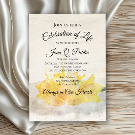 Invitación Celebración de la vida con coloración de agua de l