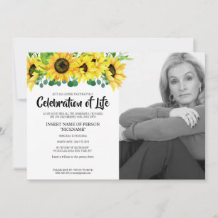 Invitación Celebración de la vida con el velo girasol Foto