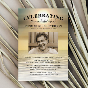 Invitación Celebración de la vida con foto de playa
